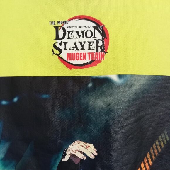 DEMON SLAYER Mugen Train Anime Movie NEON Graphic Sweatshirt Fleece Men XL - Picture 5 of 8